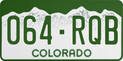 CO license plate 064RQB
