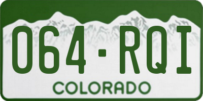 CO license plate 064RQI