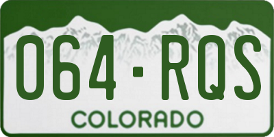 CO license plate 064RQS