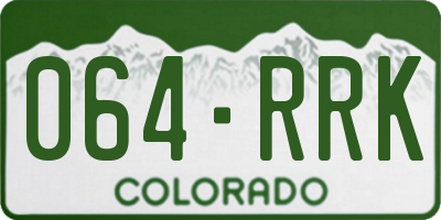 CO license plate 064RRK