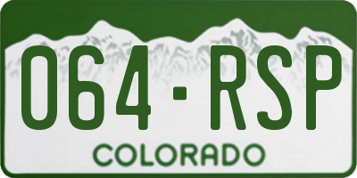 CO license plate 064RSP