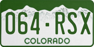 CO license plate 064RSX
