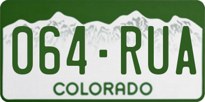 CO license plate 064RUA