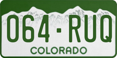 CO license plate 064RUQ