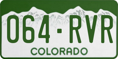 CO license plate 064RVR