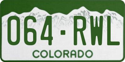 CO license plate 064RWL