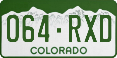 CO license plate 064RXD