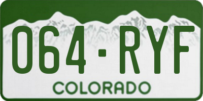 CO license plate 064RYF