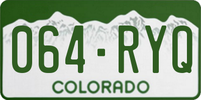 CO license plate 064RYQ