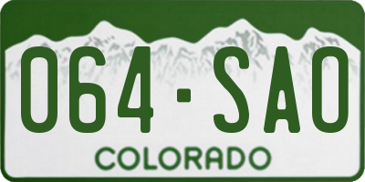 CO license plate 064SAO
