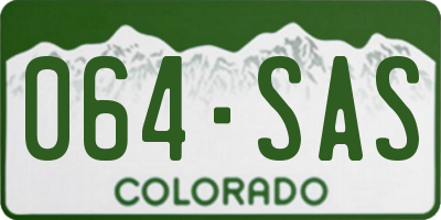 CO license plate 064SAS