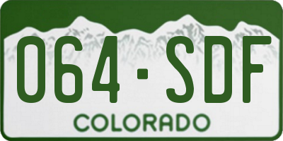 CO license plate 064SDF