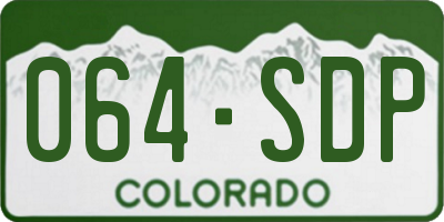 CO license plate 064SDP