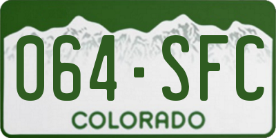 CO license plate 064SFC