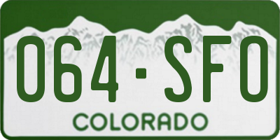 CO license plate 064SFO