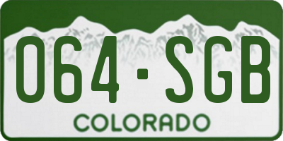 CO license plate 064SGB