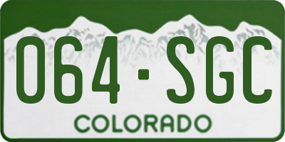 CO license plate 064SGC