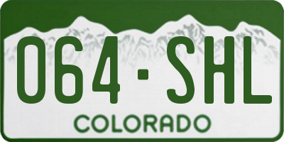 CO license plate 064SHL