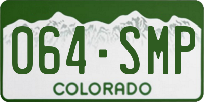 CO license plate 064SMP