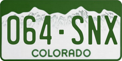 CO license plate 064SNX