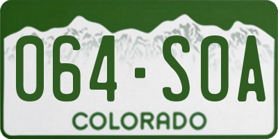 CO license plate 064SOA