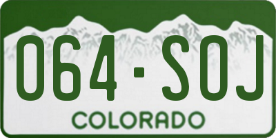 CO license plate 064SOJ