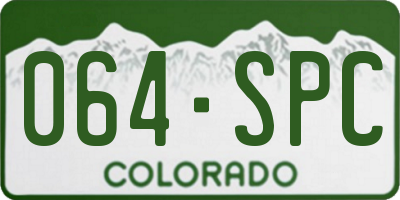CO license plate 064SPC