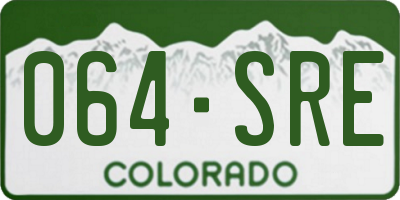 CO license plate 064SRE