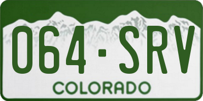 CO license plate 064SRV