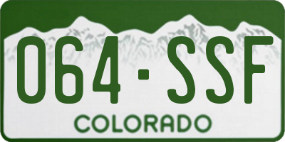CO license plate 064SSF