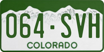 CO license plate 064SVH