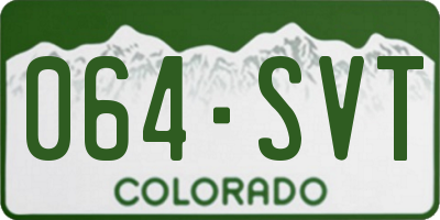 CO license plate 064SVT