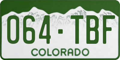 CO license plate 064TBF