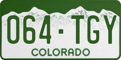 CO license plate 064TGY