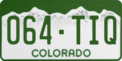 CO license plate 064TIQ