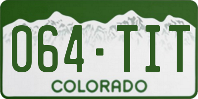 CO license plate 064TIT