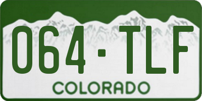CO license plate 064TLF