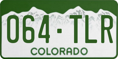 CO license plate 064TLR