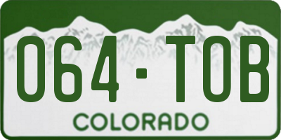 CO license plate 064TOB