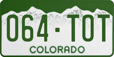 CO license plate 064TOT