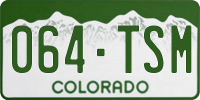 CO license plate 064TSM