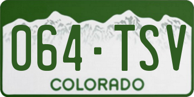 CO license plate 064TSV