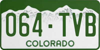 CO license plate 064TVB