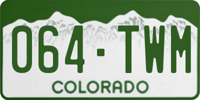 CO license plate 064TWM