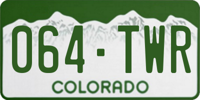 CO license plate 064TWR