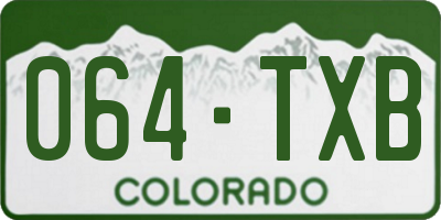 CO license plate 064TXB