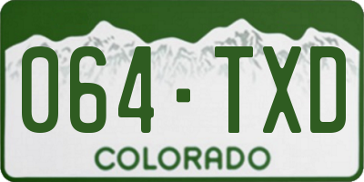 CO license plate 064TXD
