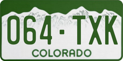 CO license plate 064TXK