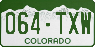 CO license plate 064TXW
