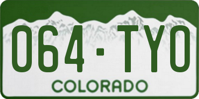 CO license plate 064TYO